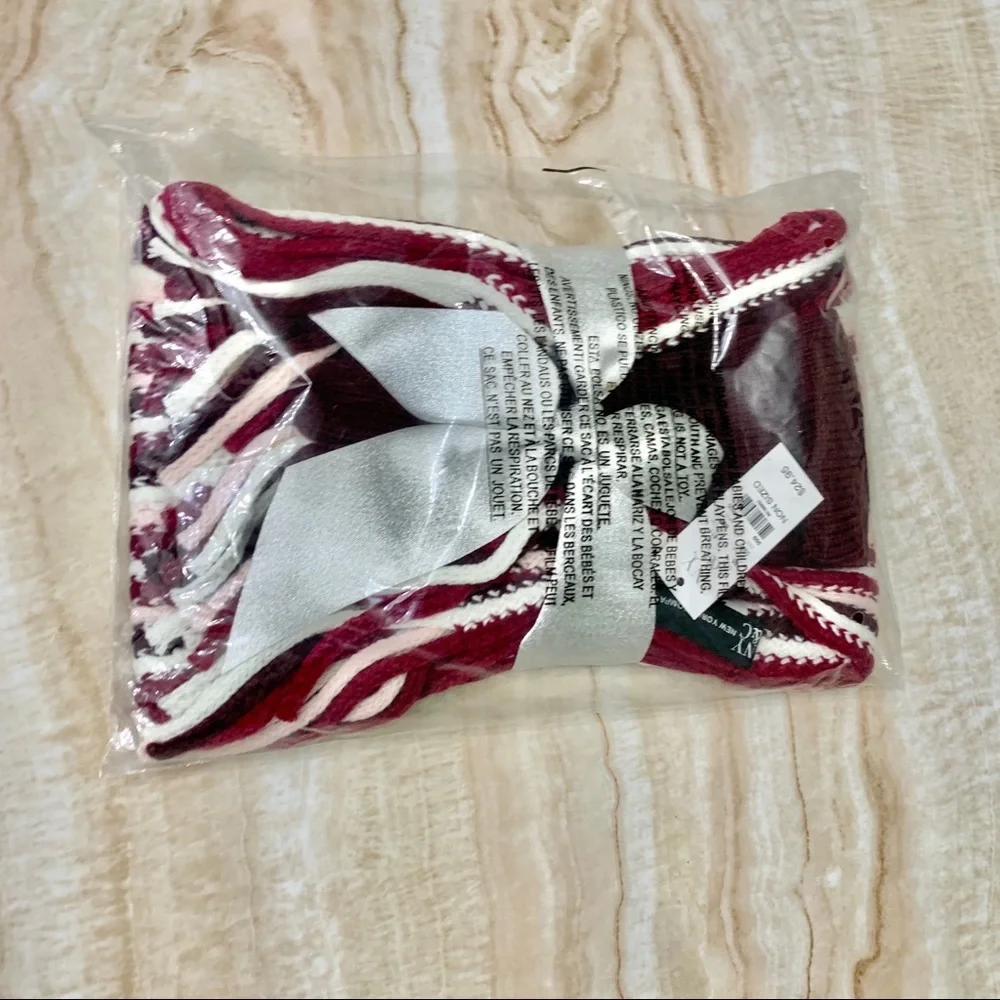 NY&Co 2 Piece Soft Knit Scarf & Gloves Set Wine